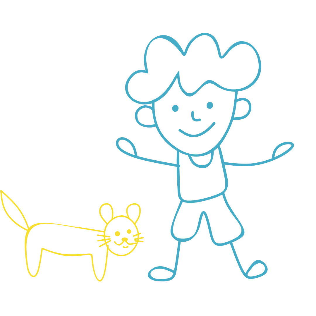 Desenho Menino e Gato